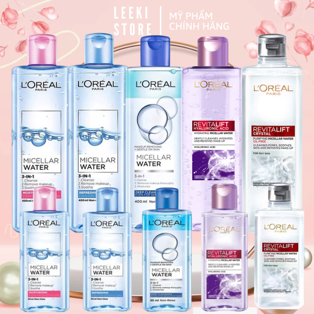 Nước tẩy trang làm sạch - mềm mịn da L'Oreal Paris 3in1 Micellar Water