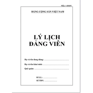 LÝ LỊCH ĐẢNG VIÊN - combo 5 cuốn