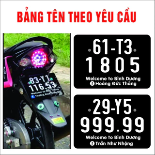 BIỂN SỐ, bảng tên Malaysia theo yêu cầu (Hot trend)