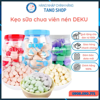 [Hộp 30 hũ] Kẹo sữa chua viên nén DEKU Hongkong - 240g, ăn vặt ngon rẻ TaNo