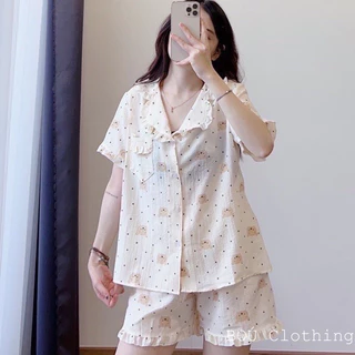 Đồ bộ Pyjamas đũi gân cao cấp nhiều hình hot siêu mát cho mùa hè