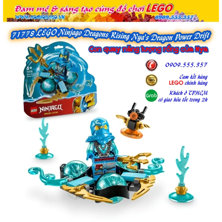 [Hàng có sẵn] 71778 Iego Ninjago Dragons Rising - Nya's Dragon Power Drift - Con quay sức mạnh rồng của Nya