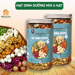 Hạt Dinh Dưỡng Mix 6 Loại Hạt Óc Chó, Hạnh Nhân, Điều, Bí Xanh, Macca NHALAM FOOD