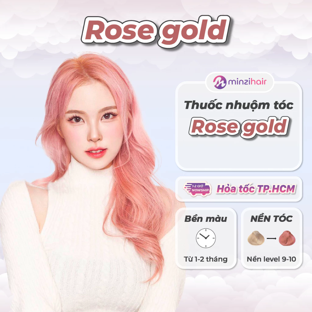 Thuốc nhuộm tóc Rose Gold - KÈM TẨY TÓC - Minzihair, Minzihair HCM