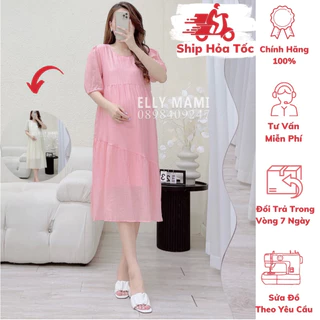 ( 40kg - 65kg ) Đầm Bầu , Suông Voan Tơ Babydoll Chéo Form Dễ Mặc Thoải Mái Suốt Thai Kì & Sau Sinh