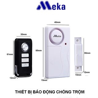 Thiết bị báo động, chống trộm MEKA gắn cửa kèm remote điều khiển từ xa tiện lợi