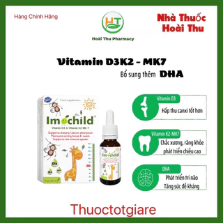 Imochild D3K2 - MK7 - DHA bổ sung dưỡng chất giúp bé phát triển chiều cao vượt trội,thông minh