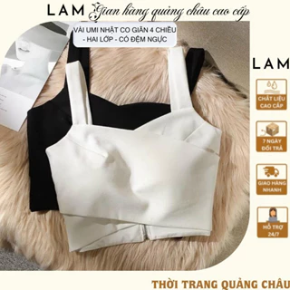 Áo Croptop 2 dây - Áo bra - Áo cổ vuông có khóa sau lưng sang trọng, quyến rũ