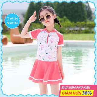 Đồ Bơi Bé Gái Twin Swim, Bộ Đồ Bơi Bé Gái Size Đại, Váy Bơi Bé Gái Bikini Cho Bé Gái Váy Liền TSG009