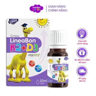 Lineabon d3 k2 Vitamin d3 k2 mk7 Vitamin d3 cho trẻ sơ sinh Canxi d3k2 Lọ 10ml