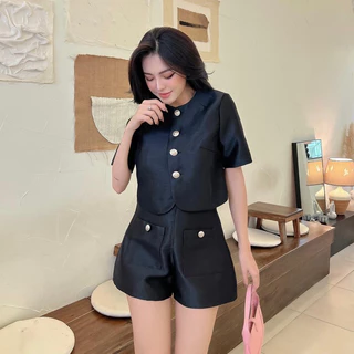 𝐄𝐑𝐀 𝐒𝐄𝐓 ✿ SET ÁO CROPTOP KÈM QUẦN SHORTS CHẤT LIỆU TAFTA BÓNG MỀM (nhận may theo số đo)