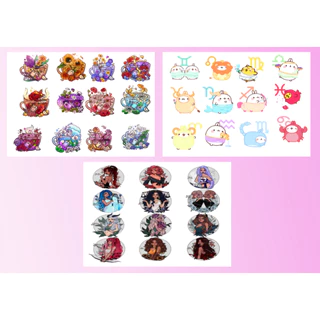 sticker 12 cung hoàng đạo A4 không bế S4A24 cute dễ thương