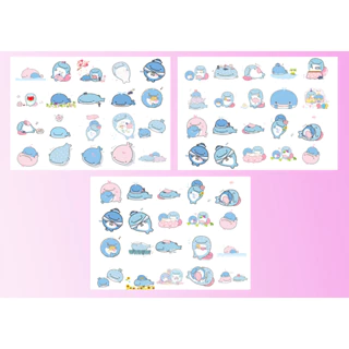 sticker cá voi jinbei san A4 không bế S4A27 cute dễ thương