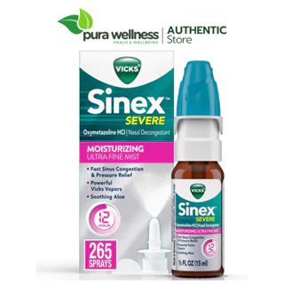 Vicks Sinex Severe Nasal Spray with Moisturizing Ultra Fine Mist Xịt mũi dị ứng 15ml