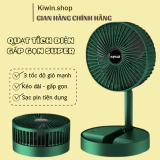 Quạt tích điện để bàn mini Super gấp gọn có thể kéo dài 3 tốc độ gió xoay 360 cổng sạc usb tiện dụng, bảo hành 3 tháng