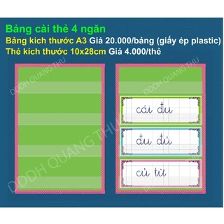 [Đồ dùng dạy học] Bảng cài 4 ngăn A3