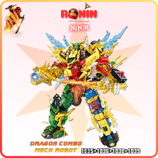 [💖HOT💖] Bộ Đồ Chơi Lắp Ráp Ninjago : Robot Ninjago Combo MECH (1480 chi tiết) - Jay Golden Dragon Motorbike