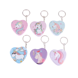 [Hàng Mới Về] Móc Khóa Có Hộp Thiếc Hình Trái Tim Họa Tiết Pony Xinh Xắn, Tiện Lợi