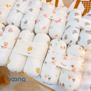 Bộ gối chặn cho bé sơ sinh Boona kết hợp vải muslin cao cấp tạo cảm giác êm ái giúp bé ngủ ngon chống giật mình