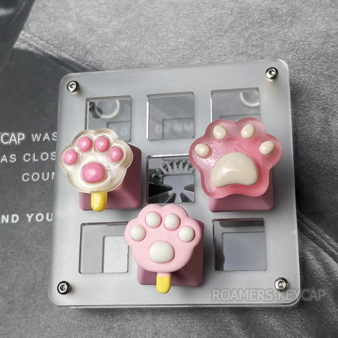 Keycap Chân Mèo Hồng Dễ Thương Nú Bàn phím cơ