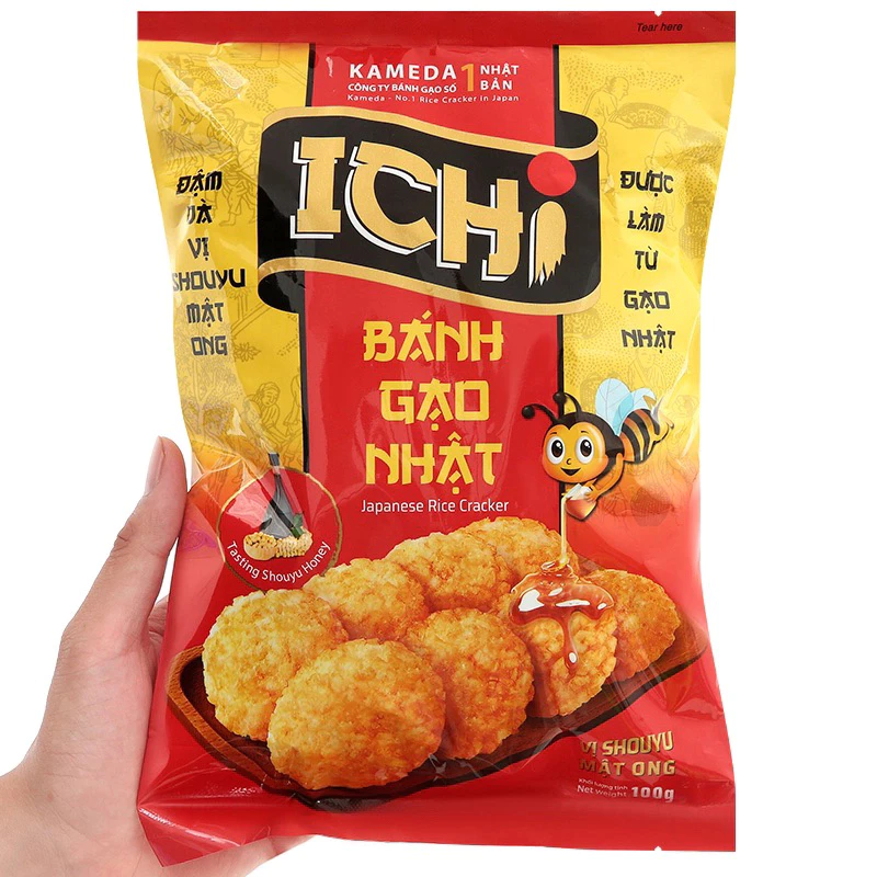 COMBO 10 gói Bánh gạo Nhật Ichi vị Shouyu mật ong ( 100g/1 gói)