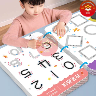 Sách Viết Xóa dot to dot _Tập tô vẽ thông minh xóa được - Giáo dục toàn diện Montessori, luyện nét tập cầm bút mầm non