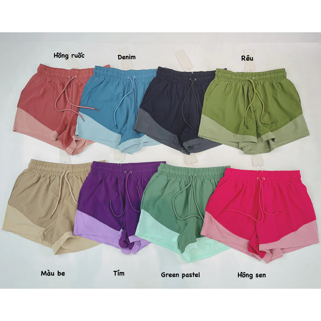 Quần Boxer 2 Lớp Thể Thao Nữ Mix Màu Đậm Nhạt