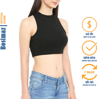 Áo Croptop Nữ Bosimaz CS211 cổ tròn ba lỗ sát nách, thun co giãn 4 chiều, vải đẹp dày, thoáng mát.