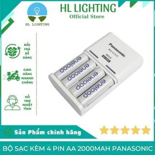 Bộ Sạc Kèm 4 Pin AA 2000mAh Chính Hãng Panasonic HL Lighting