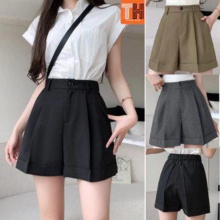 Quần short đùi nữ ống rộng lưng thun sau lai lật chất liệu cao cấp siêu cute - S02