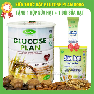 Sữa Thực Vật Glucose Plan Soyna 800g dành cho người tiểu đường tặng kèm 1 hộp Sữa Hạt và 1 gói Sữa Hạt