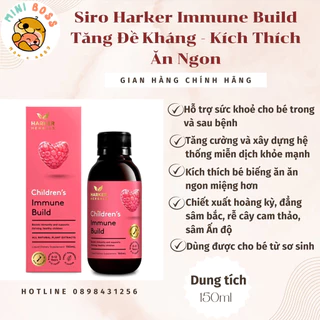 [Date 2025][CHÍNH HÃNG][NEW ZEALAND] Siro Harker hồng Immune Build tăng đề kháng + ăn ngon chai 150ml