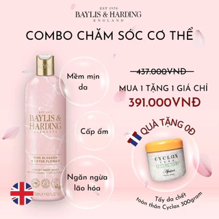 COMBO CHĂM SÓC DA BODY GỒM SỮA TẮM BAYLIS&HARDING HƯƠNG HOA HỒNG 500ML VÀ TẨY DA CHẾT TOÀN THÂN CYCLAX 300ML