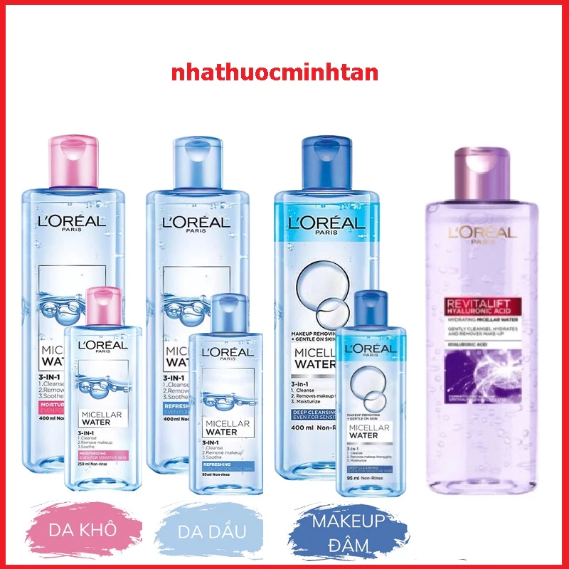 Nước Tẩy Trang Làm Sạch Sâu L’Oreal Micellar Water 3-in-1 (400ml) Date Mới