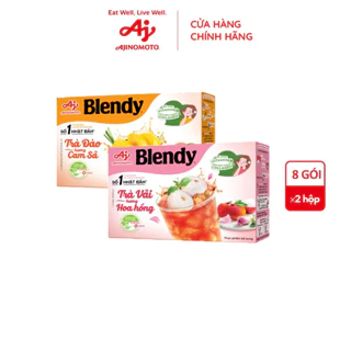 Combo 1 Hộp Trà Đào Hương Cam Sả Blendy® 88g/Hộp và 1 Hộp Trà Vải Hương Hoa Hồng Blendy® 88g/Hộp (1 Hộp 8 Gói)