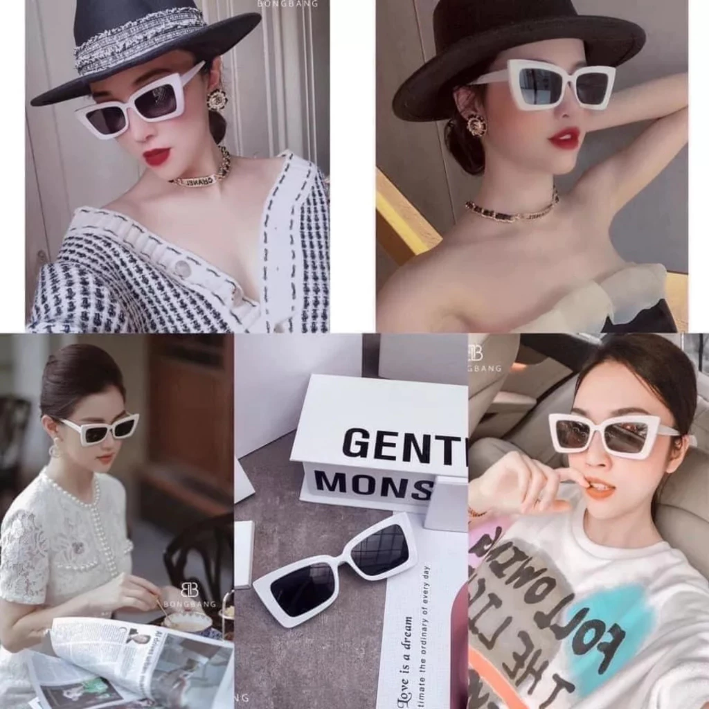 Kính Mát Gọng Vuông Phong Cách Cổ Điển Chống Tia Uv Cho Nam Nữ