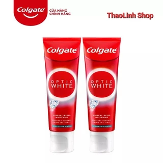 Kem đánh răng làm trắng răng Colgate Optic White từ khoáng núi lửa/ tinh thể khoáng trắng 100g/tuýp