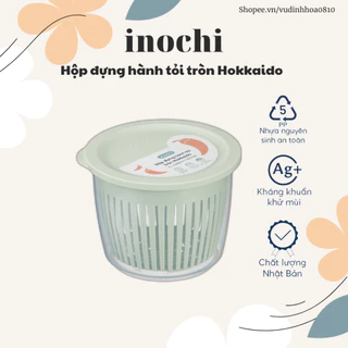 Hộp đựng hành tỏi tròn Inochi Hokkaido - chống ẩm mốcc, bảo quản thực phẩm luôn khô thoáng (giao màu mẫu nhiên)