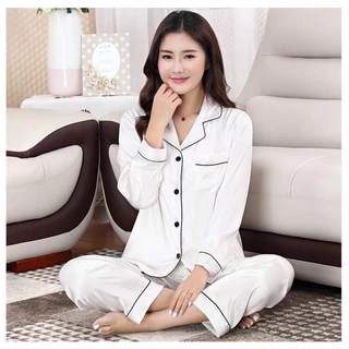 Bộ Pijama Ngọc trai Nữ,Chất Liệu Lụa Trơn Siêu Nhẹ Thấm Hút Mồ Hôi.Size 40-75kg.