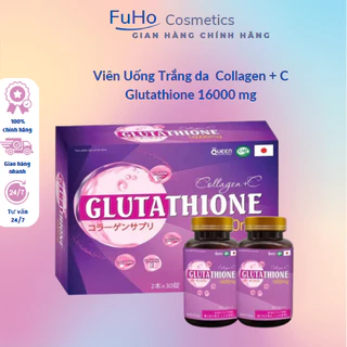 Viên uống Glutathione 16000mg, Collagen + C, hỗ trợ hạn chế quá trình lão hóa da Fuhocosmetics
