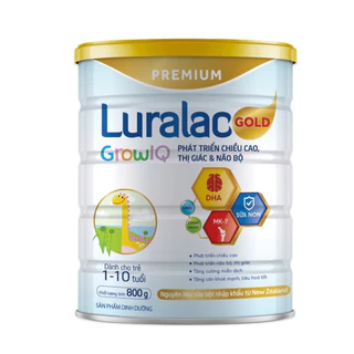 Sữa Luralac Gold GrowIQ phát triển chiều cao, thị giác và não bộ 800gam