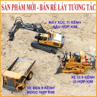 Máy Xúc, Máy Ủi, Xe Ben Đồ Chơi Điều Khiển Từ Xa Loại Sạc Pin