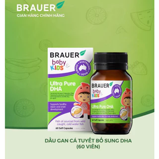 Vitamin Bổ sung DHA tinh khiết cho trẻ từ 7 tháng BRAUER Ultra Pure DHA (60 viên nang)