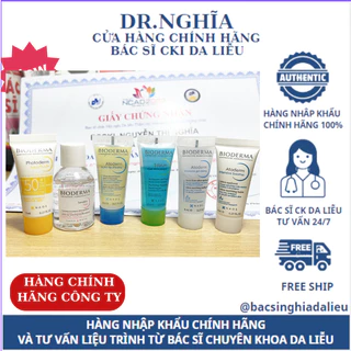 Mini size Các dòng Dưỡng ẩm Bioderma, sữa rửa mặt, kem mắt, toner, kem Cicabio, Hydra, sensitive, sữa tắm 5ml 50ml