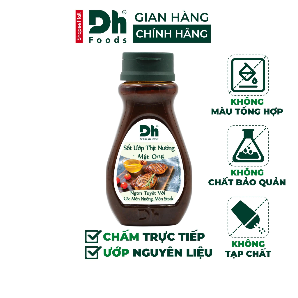 Sốt ướp thịt nướng mật ong Dh Foods gia vị chấm ướp thịt nướng, các món chiên xào lọ 200gr