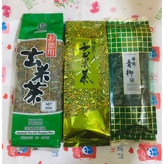 Trà xanh gạo lứt rang Tokuyo Genmaicha 400g nhật bản - Trà Bancha Ujinotsuyu Aoyanagi Green 200g