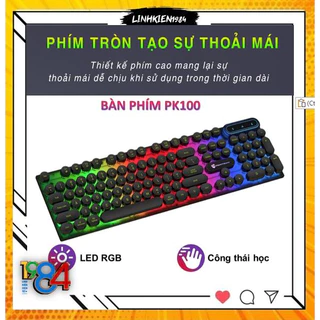 Bàn phím máy tính gaming giả cơ YINDIAO PK100 Màu Đen có dây nút tròn Led RGB chuyên chơi game và làm việc văn phòng