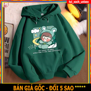 🌸 GIÁ SỈ NỈ BÔNG 🌸 ÁO KHOÁC IN HÌNH BÚP BÉ NASA CÓ NÓN - ÁO CHỐNG NĂNG ĐI HỌC LOẠI CHUI HOODIES