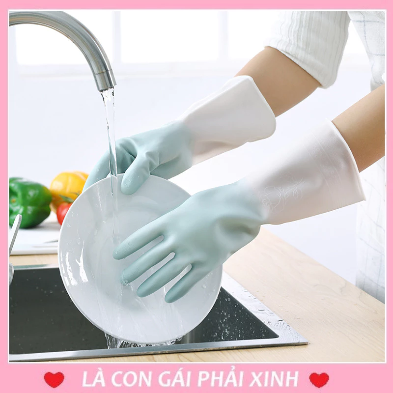 COMBO 2 Găng Tay Cao Su Rửa Chén Siêu Dai Rửa Bát Siêu Bền không Hôi, Bao Tay Cao Su Dọn Dẹp Giặt Giũ#