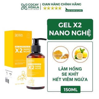 Dung dịch vệ sinh phụ nữ Gel X2 Nano Nghệ Giảm Ngứa Cỏ Cây Hoa Lá dung tích 150 ml